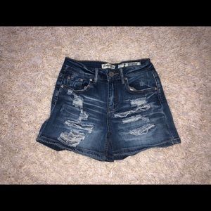 Distressed Denim Shorts